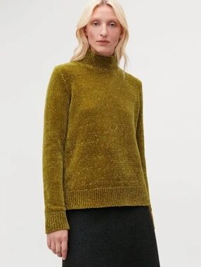 COS Chenille Mock Neck Sweater Jumper With Zip